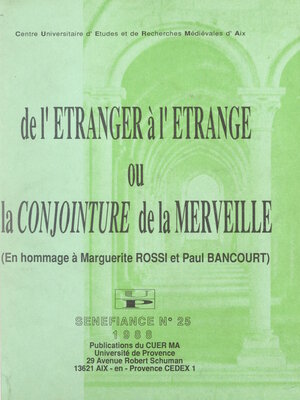 cover image of De l'étranger à l'étrange ou La conjointure de la merveille